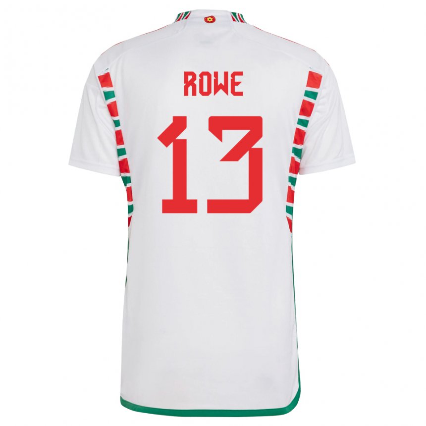 Kinder Walisische Rachel Rowe #13 Weiß Auswärtstrikot Trikot 22-24 T-shirt