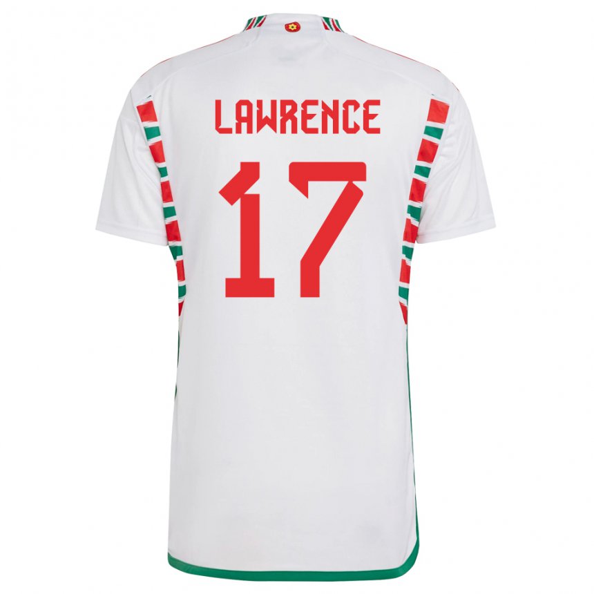 Kinder Walisische Nadia Lawrence #17 Weiß Auswärtstrikot Trikot 22-24 T-shirt