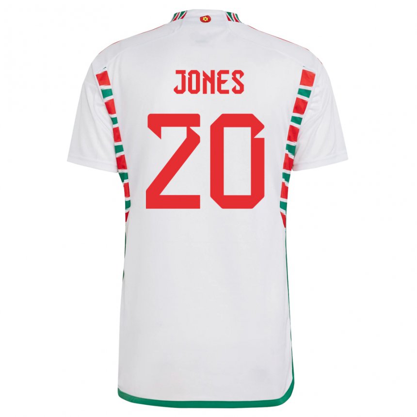 Kinder Walisische Carrie Jones #20 Weiß Auswärtstrikot Trikot 22-24 T-shirt