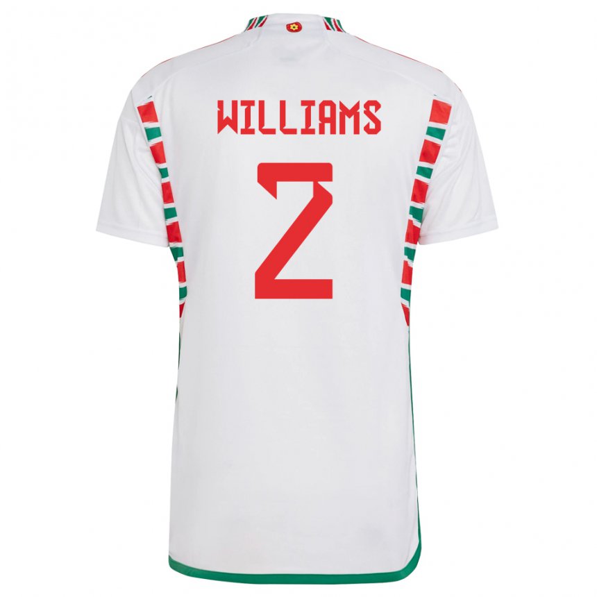 Kinder Walisische Morgan Williams #2 Weiß Auswärtstrikot Trikot 22-24 T-shirt