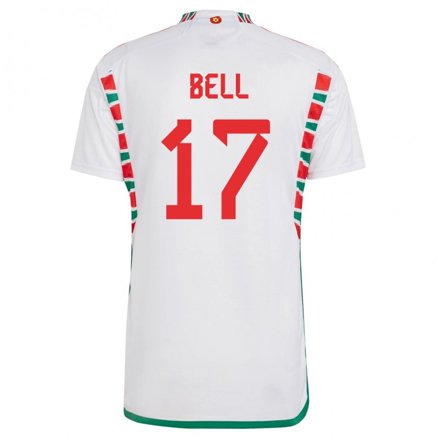 Kinder Walisische Zac Bell #17 Weiß Auswärtstrikot Trikot 22-24 T-shirt