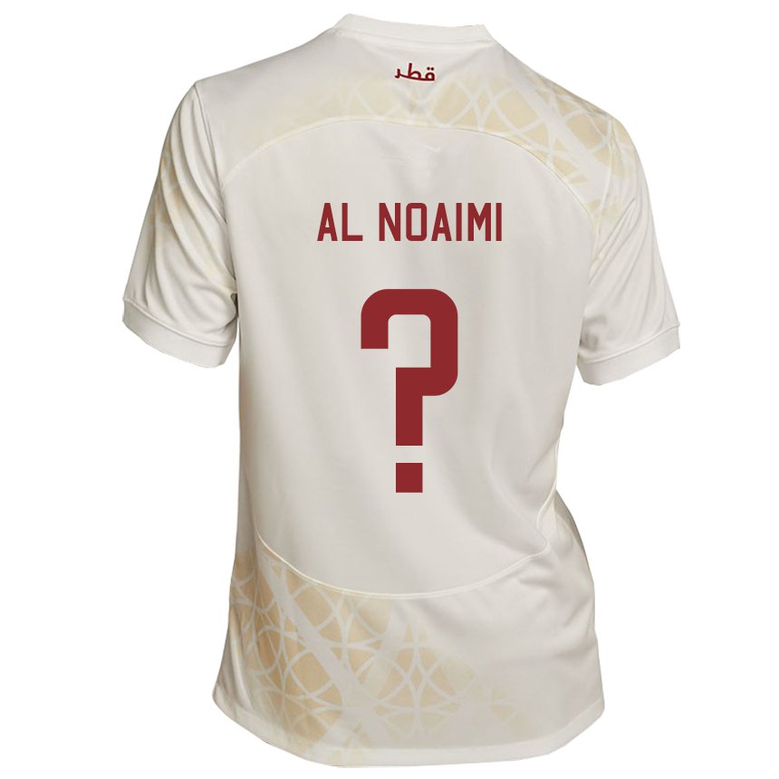 Kinder Katarische Mohammad Al Noaimi #0 Goldbeige Auswärtstrikot Trikot 22-24 T-shirt