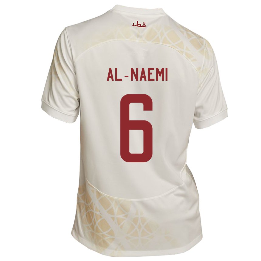 Kinder Katarische Reem Al Naemi #6 Goldbeige Auswärtstrikot Trikot 22-24 T-shirt