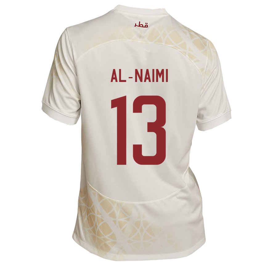 Kinder Katarische Zahra Al Naimi #13 Goldbeige Auswärtstrikot Trikot 22-24 T-shirt