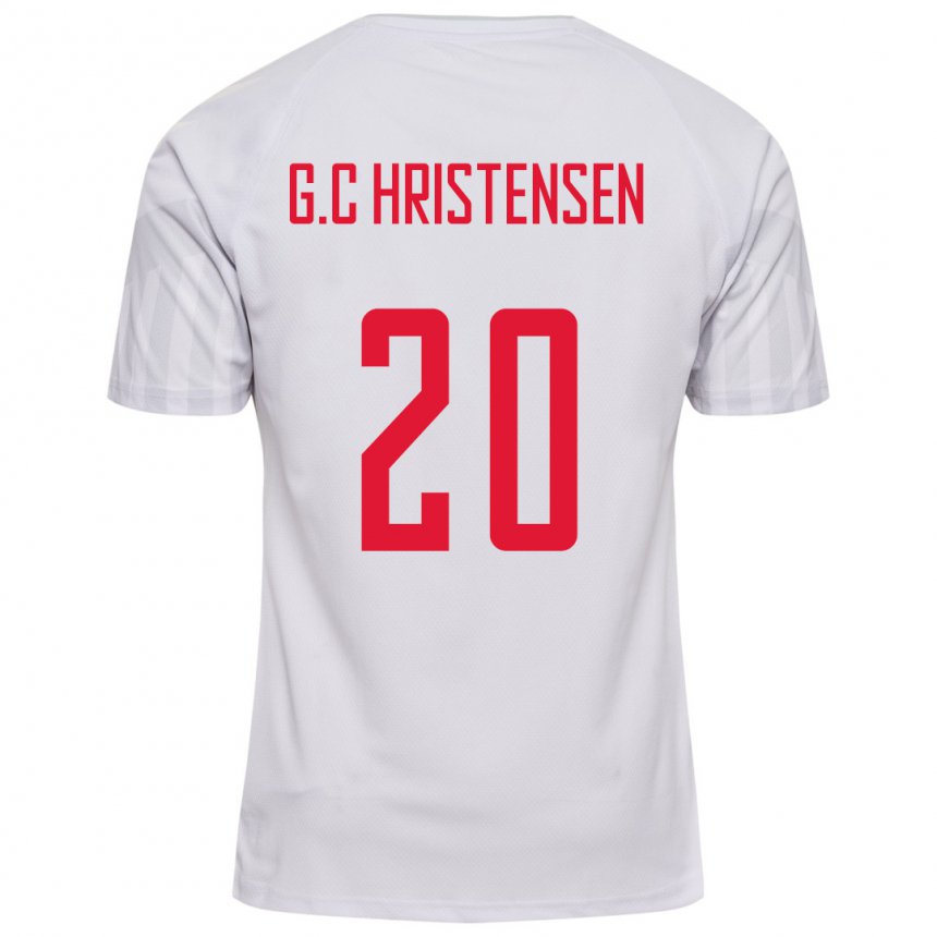 Kinder Dänische Gustav Christensen #20 Weiß Auswärtstrikot Trikot 22-24 T-shirt