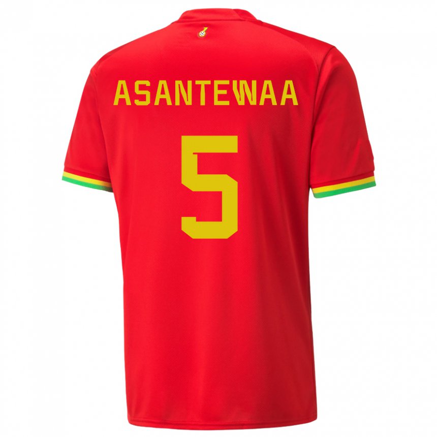 Kinder Ghanaische Grace Asantewaa #5 Rot Auswärtstrikot Trikot 22-24 T-shirt