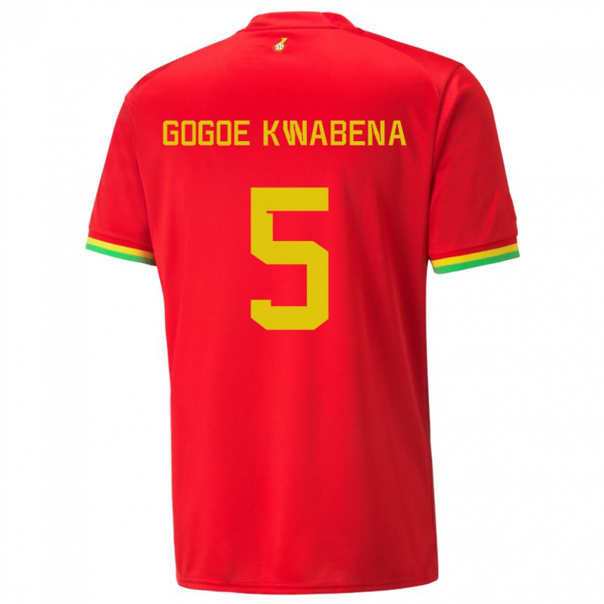 Kinder Ghanaische Boahen Gogoe Kwabena #5 Rot Auswärtstrikot Trikot 22-24 T-shirt