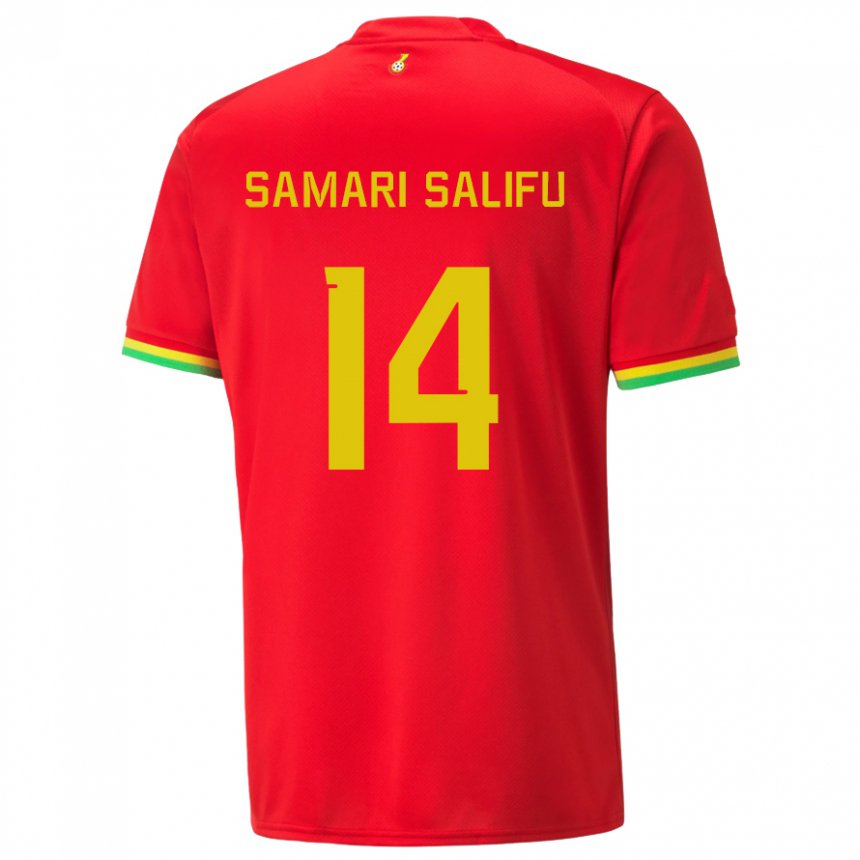 Kinder Ghanaische Abass Samari Salifu #14 Rot Auswärtstrikot Trikot 22-24 T-shirt