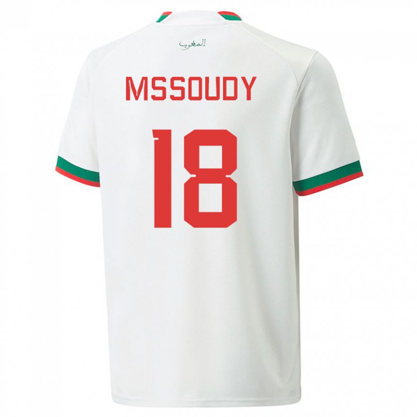 Kinder Marokkanische Sanaa Mssoudy #18 Weiß Auswärtstrikot Trikot 22-24 T-shirt