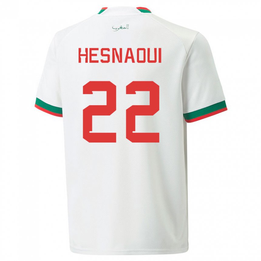 Kinder Marokkanische Hind Hesnaoui #22 Weiß Auswärtstrikot Trikot 22-24 T-shirt