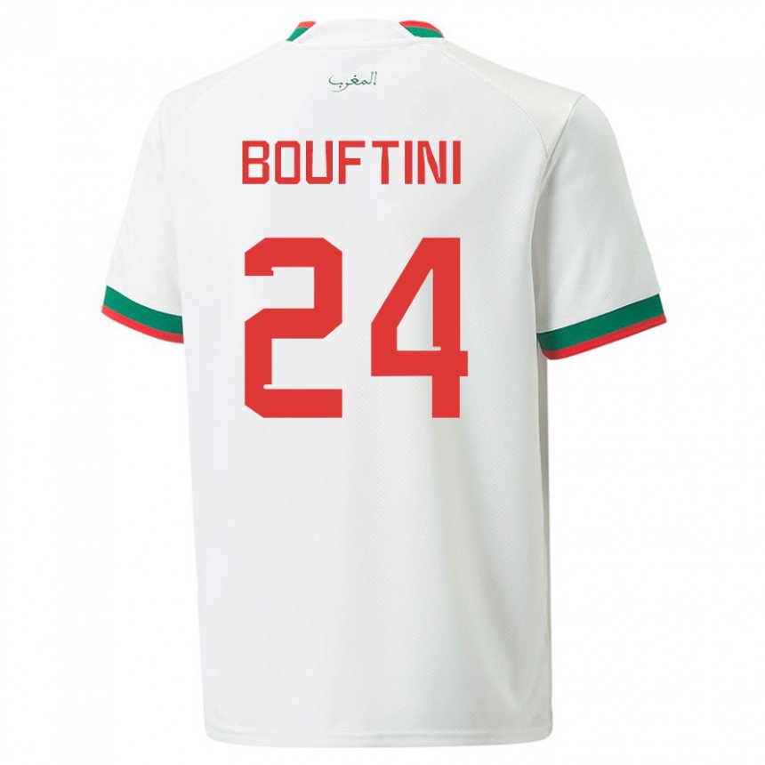 Kinder Marokkanische Sofia Bouftini #24 Weiß Auswärtstrikot Trikot 22-24 T-shirt