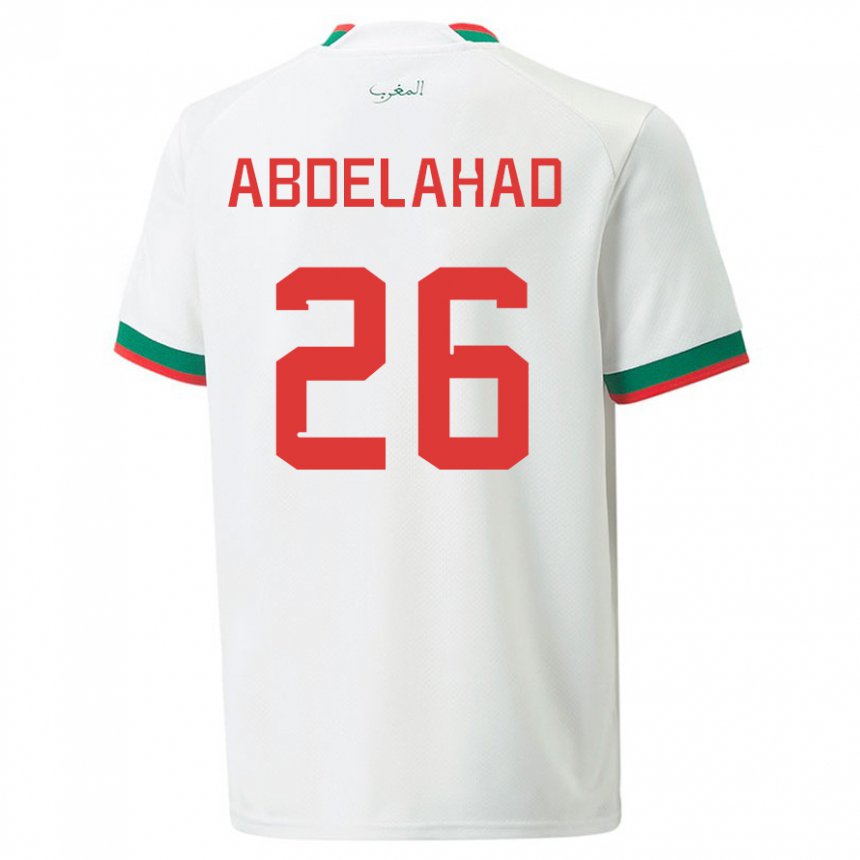 Kinder Marokkanische Imane Abdelahad #26 Weiß Auswärtstrikot Trikot 22-24 T-shirt