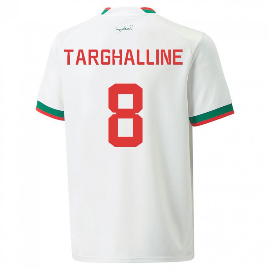 Kinder Marokkanische Oussama Targhalline #8 Weiß Auswärtstrikot Trikot 22-24 T-shirt