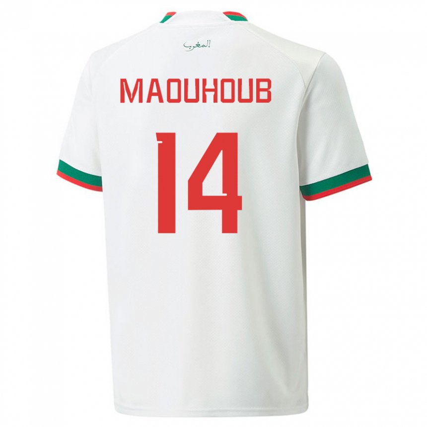 Kinder Marokkanische El Mehdi Maouhoub #14 Weiß Auswärtstrikot Trikot 22-24 T-shirt