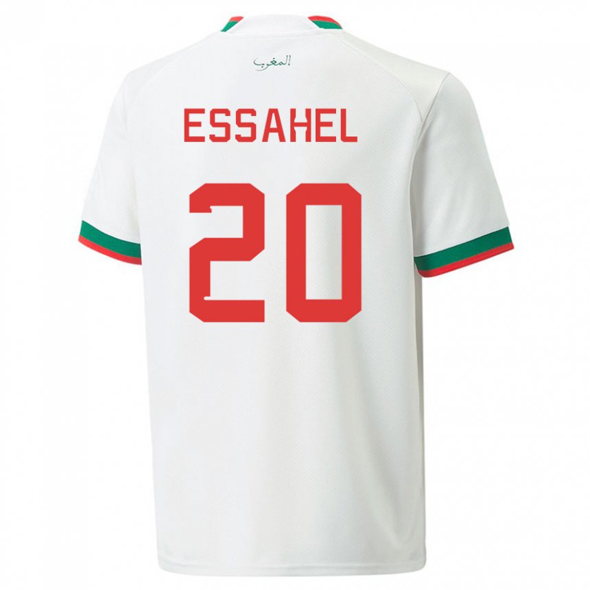 Kinder Marokkanische Mohammed Amine Essahel #20 Weiß Auswärtstrikot Trikot 22-24 T-shirt