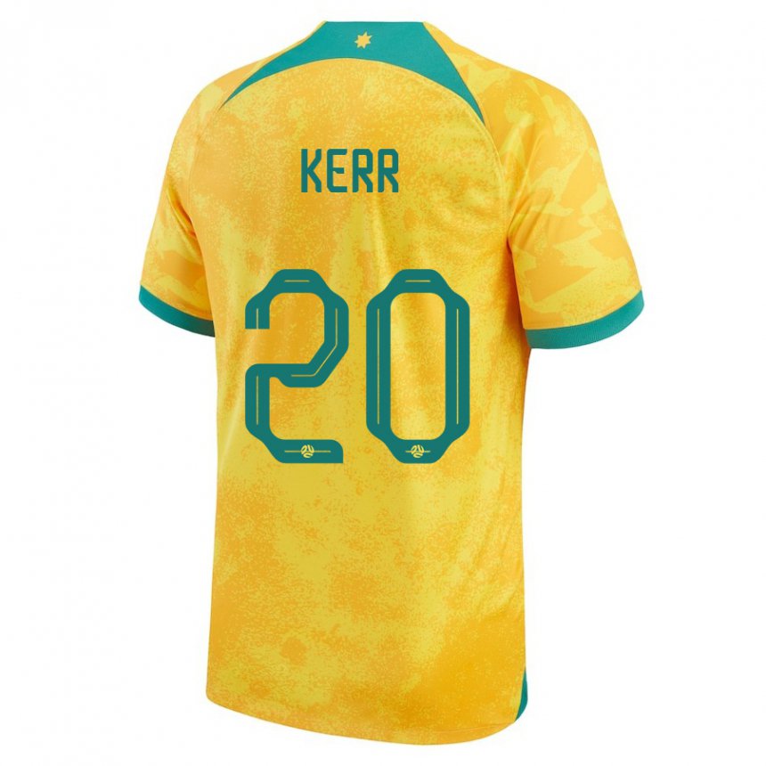 Herren Australische Sam Kerr #20 Gold Heimtrikot Trikot 22-24 T-shirt