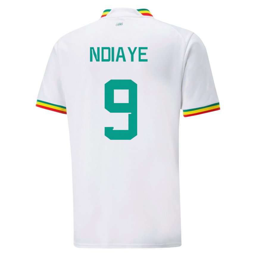 Herren Senegalesische Nguenar Ndiaye #9 Weiß Heimtrikot Trikot 22-24 T-shirt