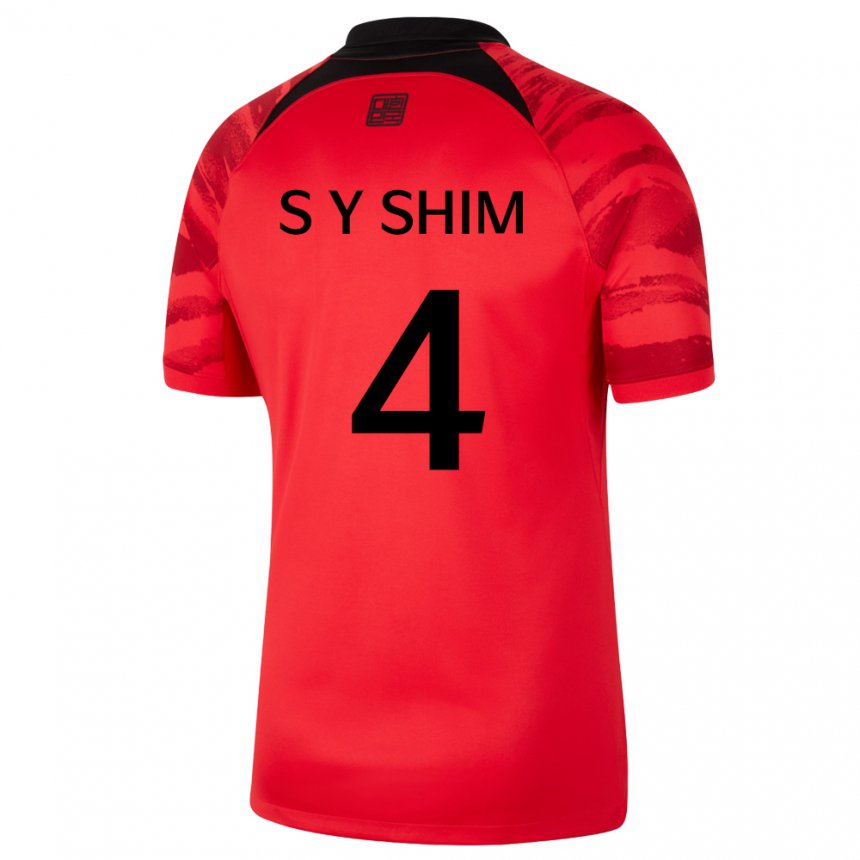 Herren Südkoreanische Shim Seo Yeon #4 Rot Schwarz Heimtrikot Trikot 22-24 T-shirt