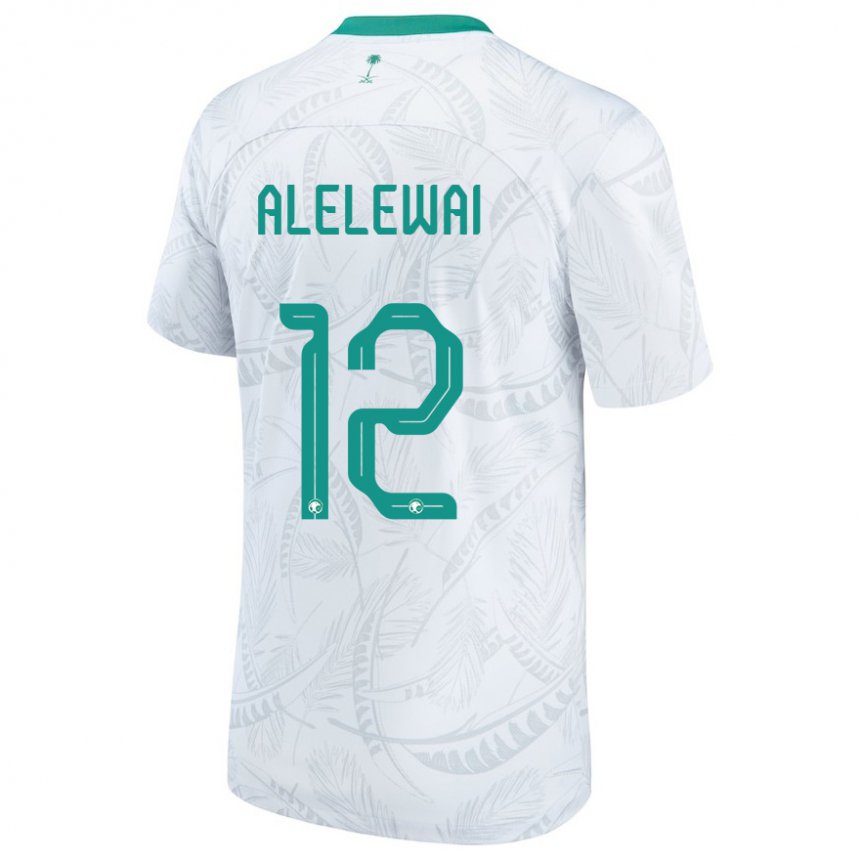 Herren Saudi-arabische Abdulaziz Alelewai #12 Weiß Heimtrikot Trikot 22-24 T-shirt