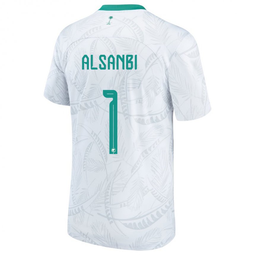 Herren Saudi-arabische Abdulrahman Alsanbi #1 Weiß Heimtrikot Trikot 22-24 T-shirt