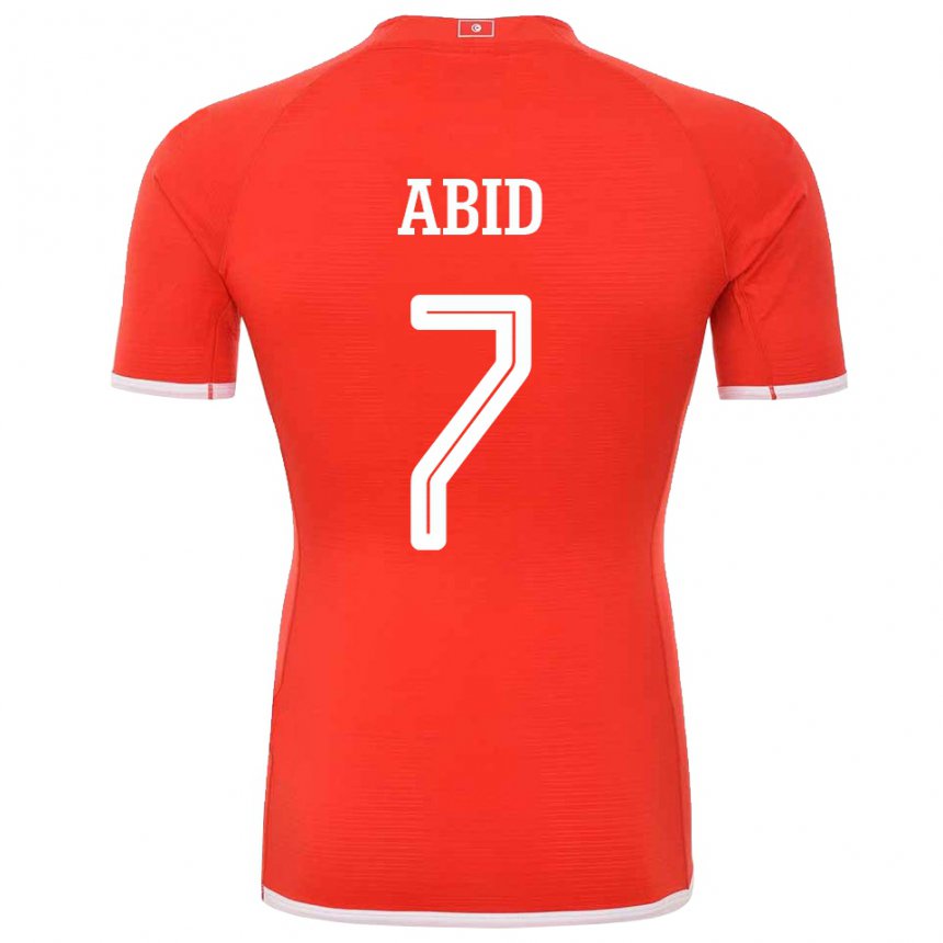 Herren Tunesische Aziz Abid #7 Rot Heimtrikot Trikot 22-24 T-shirt