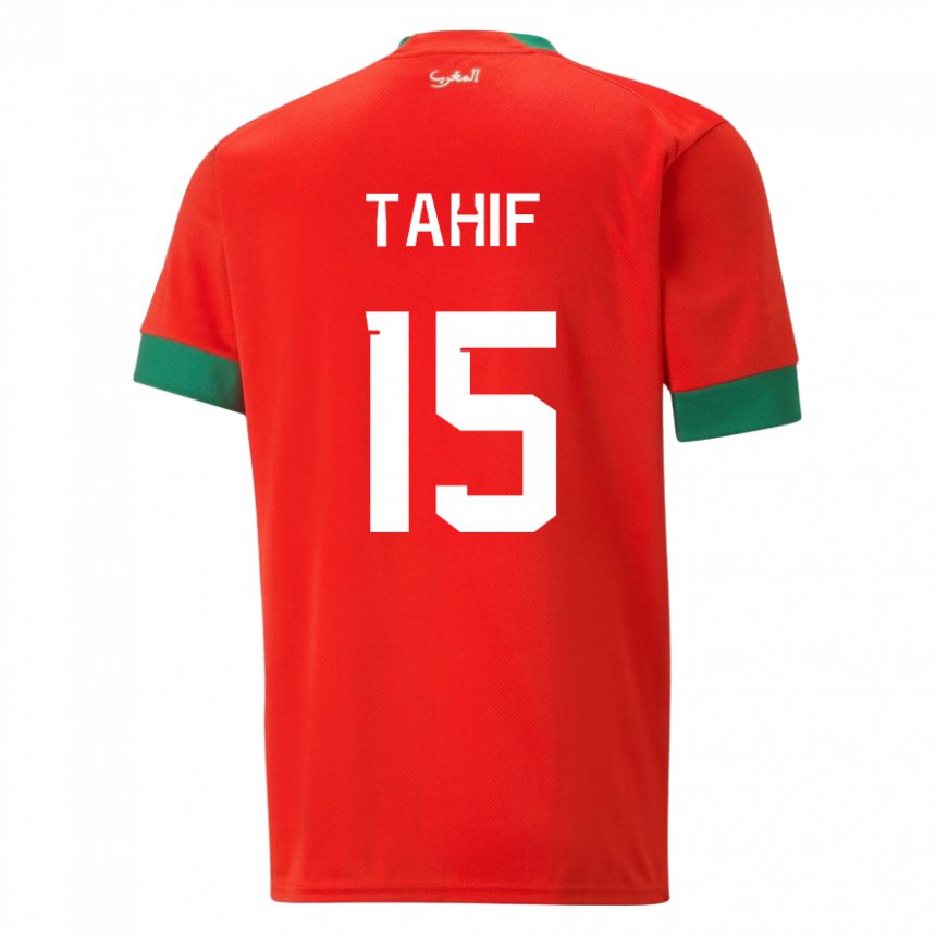 Herren Marokkanische Adil Tahif #15 Rot Heimtrikot Trikot 22-24 T-shirt