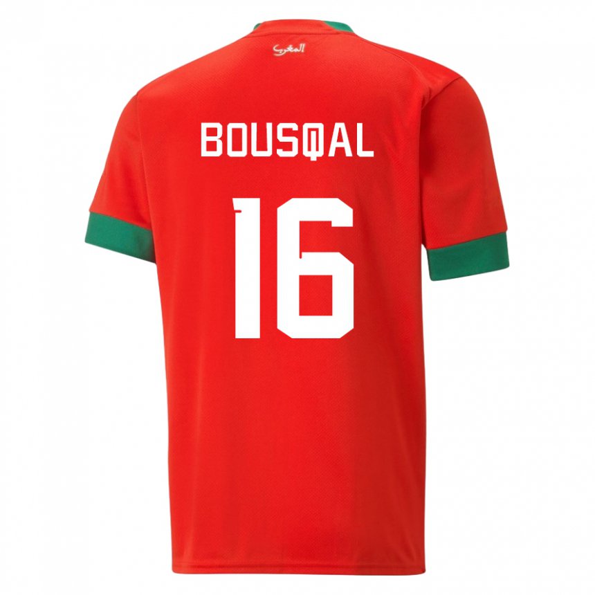 Herren Marokkanische Hamza Bousqal #16 Rot Heimtrikot Trikot 22-24 T-shirt