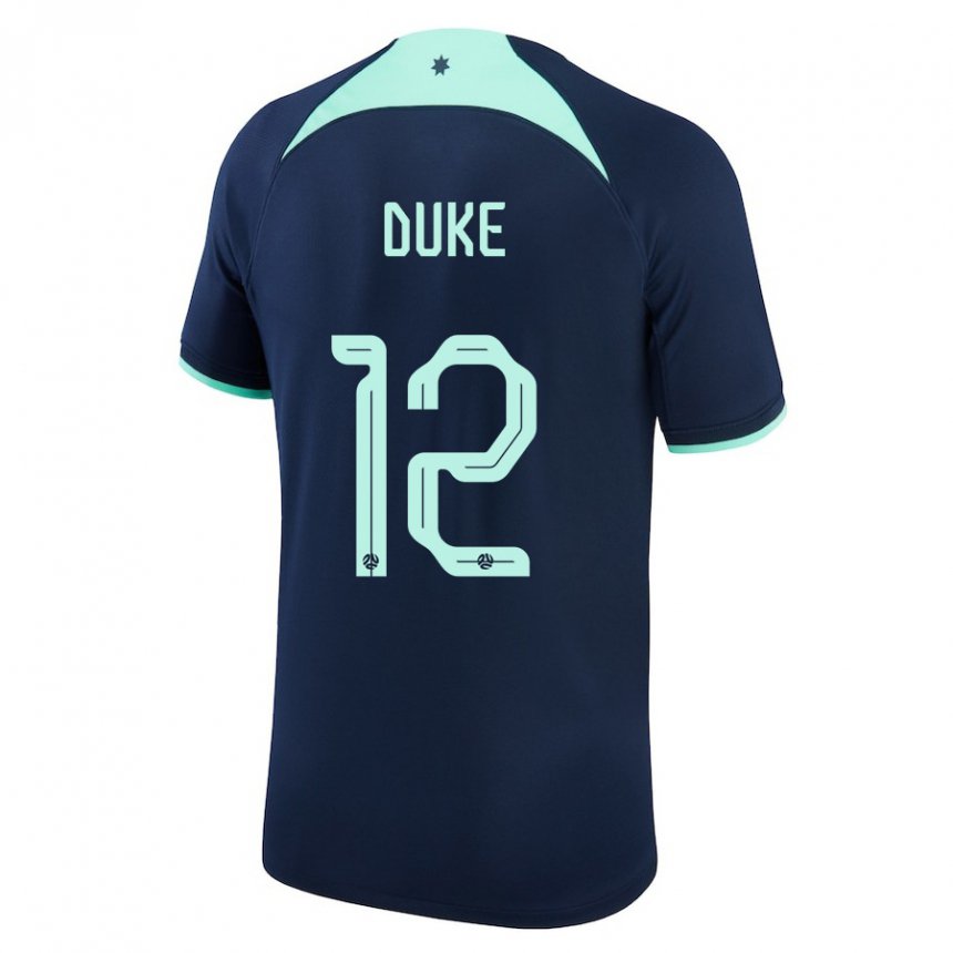 Herren Australische Mitch Duke #12 Dunkelblau Auswärtstrikot Trikot 22-24 T-shirt