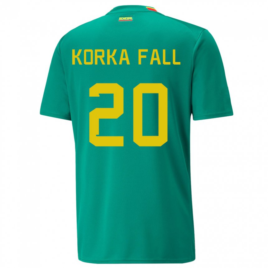 Herren Senegalesische Korka Fall #20 Grün Auswärtstrikot Trikot 22-24 T-shirt