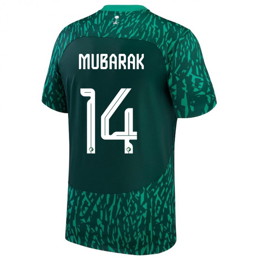 Herren Saudi-arabische Al Bandari Mubarak #14 Dunkelgrün Auswärtstrikot Trikot 22-24 T-shirt