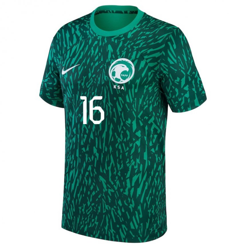 Herren Saudi-arabische Asrar Al Shaibani #16 Dunkelgrün Auswärtstrikot Trikot 22-24 T-shirt