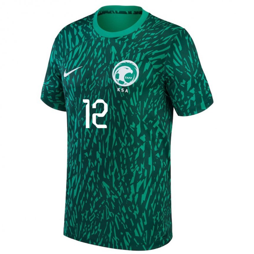 Herren Saudi-arabische Abdulaziz Alelewai #12 Dunkelgrün Auswärtstrikot Trikot 22-24 T-shirt