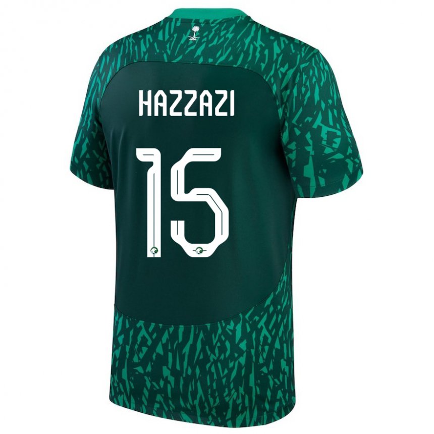 Herren Saudi-arabische Mohammed Hazzazi #15 Dunkelgrün Auswärtstrikot Trikot 22-24 T-shirt