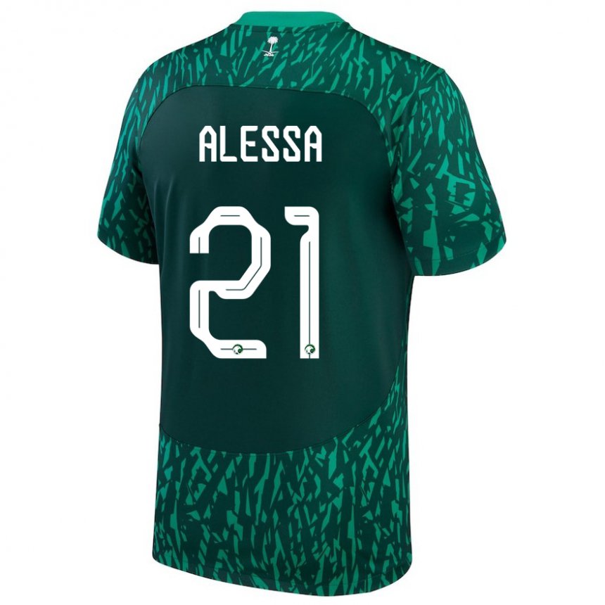 Herren Saudi-arabische Mohammed Alessa #21 Dunkelgrün Auswärtstrikot Trikot 22-24 T-shirt