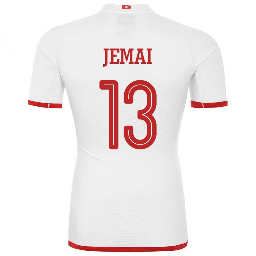 Herren Tunesische Yasmine Jemai #13 Weiß Auswärtstrikot Trikot 22-24 T-shirt