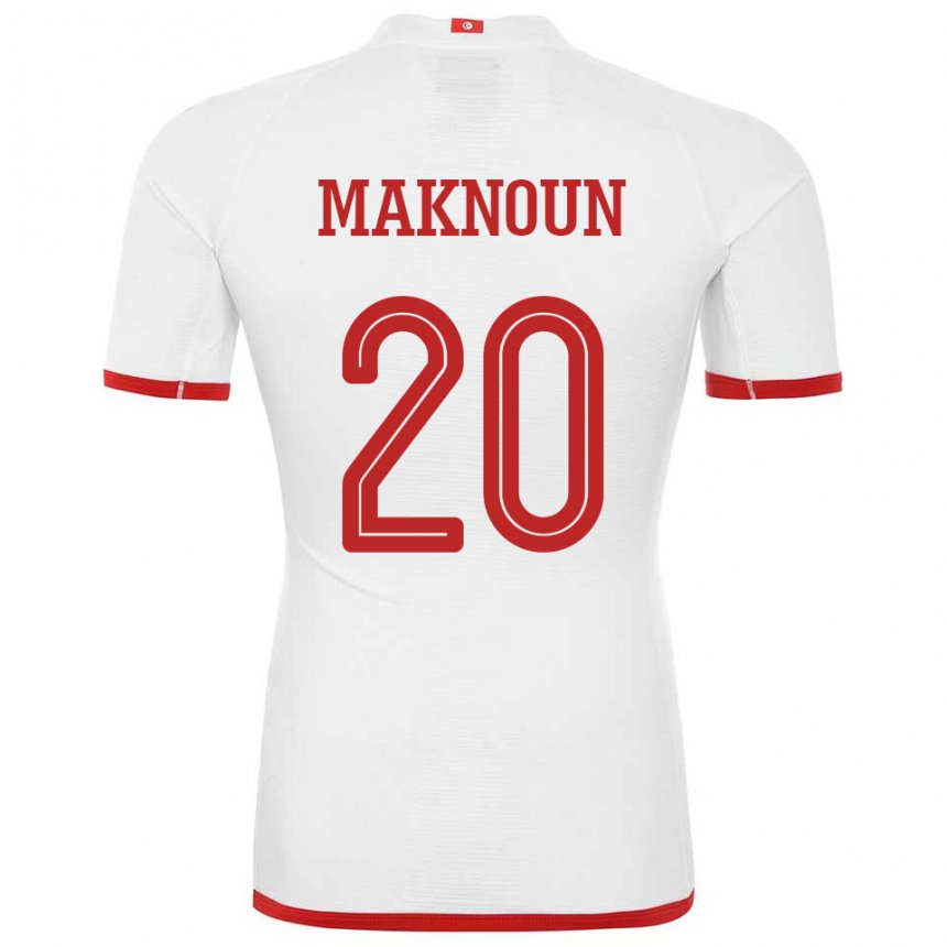 Herren Tunesische Leila Maknoun #20 Weiß Auswärtstrikot Trikot 22-24 T-shirt