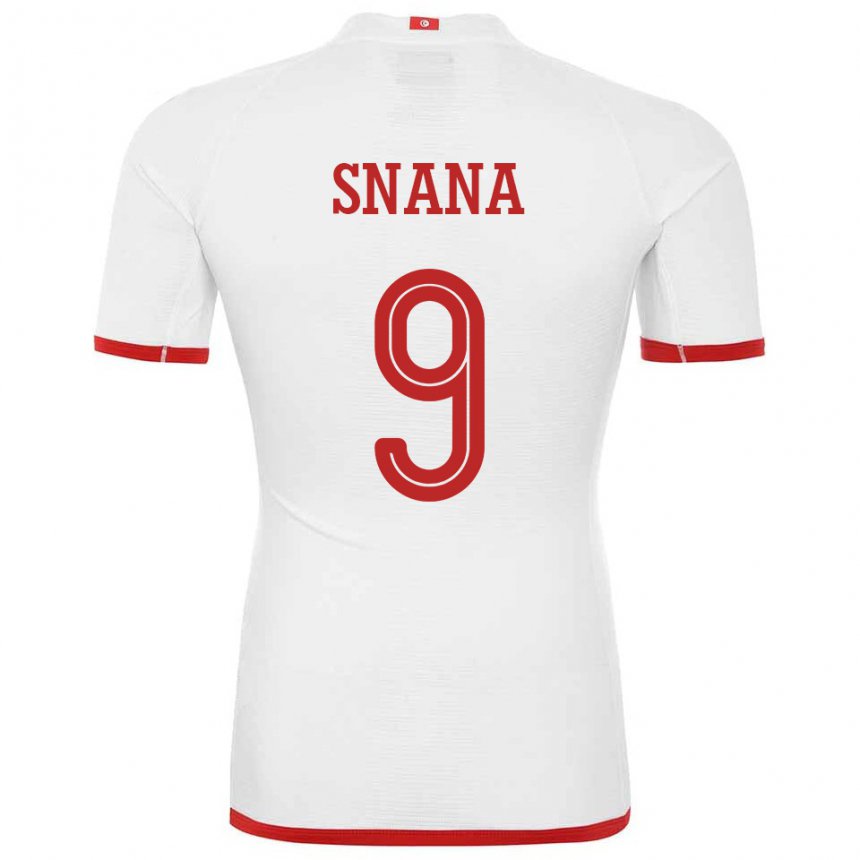 Herren Tunesische Youssef Snana #9 Weiß Auswärtstrikot Trikot 22-24 T-shirt