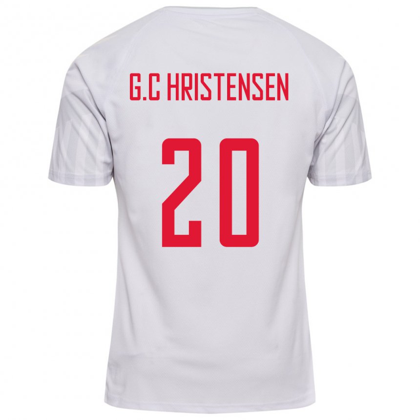 Herren Dänische Gustav Christensen #20 Weiß Auswärtstrikot Trikot 22-24 T-shirt