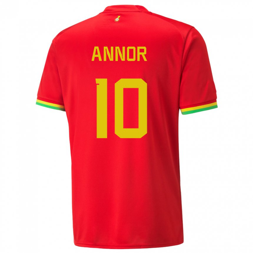 Herren Ghanaische Emmanuel Annor #10 Rot Auswärtstrikot Trikot 22-24 T-shirt