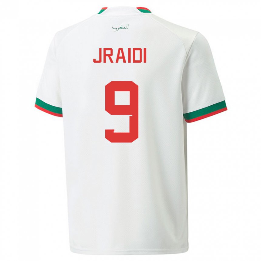 Herren Marokkanische Ibtissam Jraidi #9 Weiß Auswärtstrikot Trikot 22-24 T-shirt