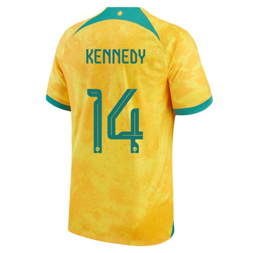 Damen Australische Alanna Kennedy #14 Gold Heimtrikot Trikot 22-24 T-shirt