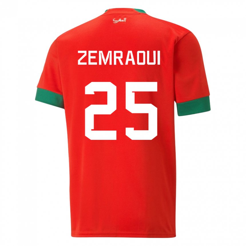 Damen Marokkanische Oussama Zemraoui #25 Rot Heimtrikot Trikot 22-24 T-shirt