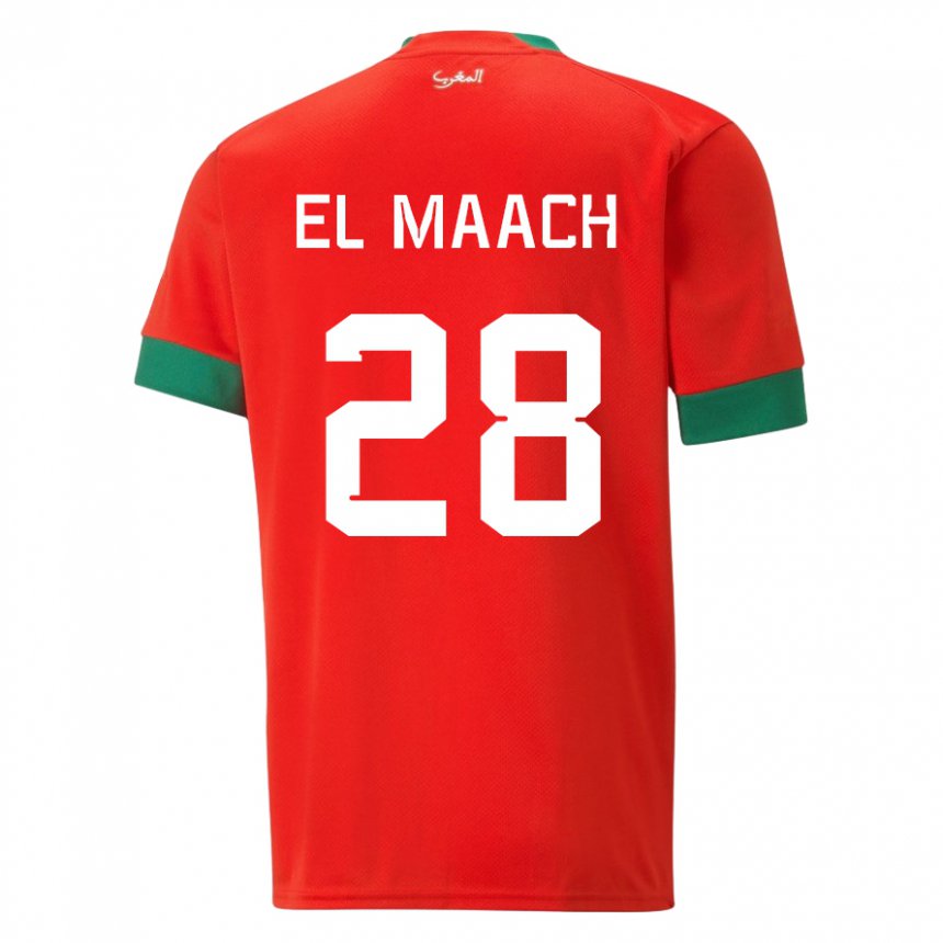 Damen Marokkanische Fouad El Maach #28 Rot Heimtrikot Trikot 22-24 T-shirt