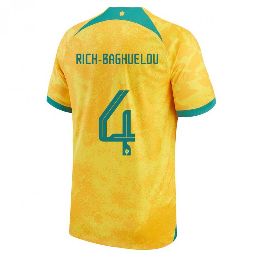 Damen Australische Jay Rich Baghuelou #4 Gold Heimtrikot Trikot 22-24 T-shirt