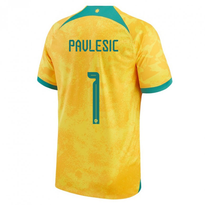 Damen Australische Adam Pavlesic #1 Gold Heimtrikot Trikot 22-24 T-shirt