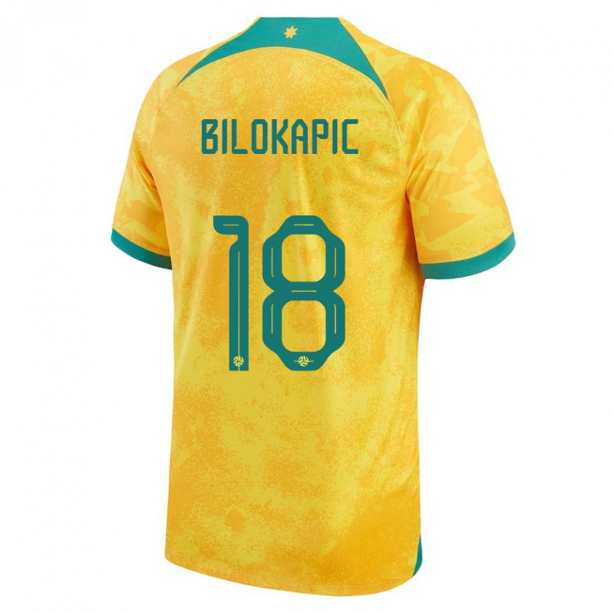 Damen Australische Nicholas Bilokapic #18 Gold Heimtrikot Trikot 22-24 T-shirt