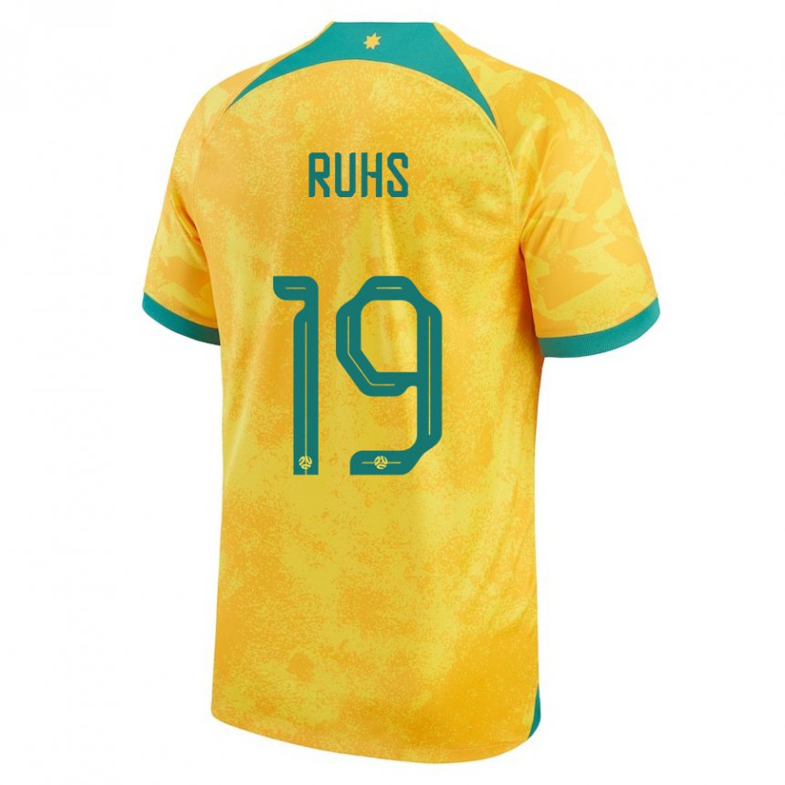 Damen Australische Michael Ruhs #19 Gold Heimtrikot Trikot 22-24 T-shirt