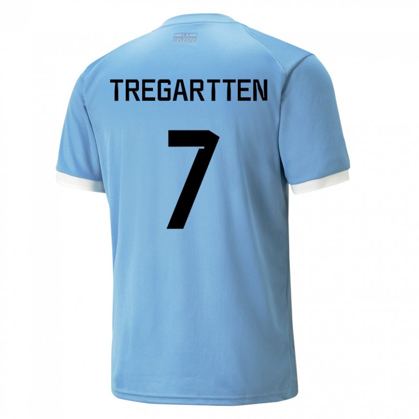 Damen Uruguayische Stephanie Tregartten #7 Blau Heimtrikot Trikot 22-24 T-shirt