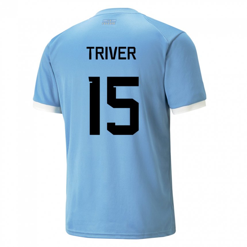 Damen Uruguayische Francisco Triver #15 Blau Heimtrikot Trikot 22-24 T-shirt