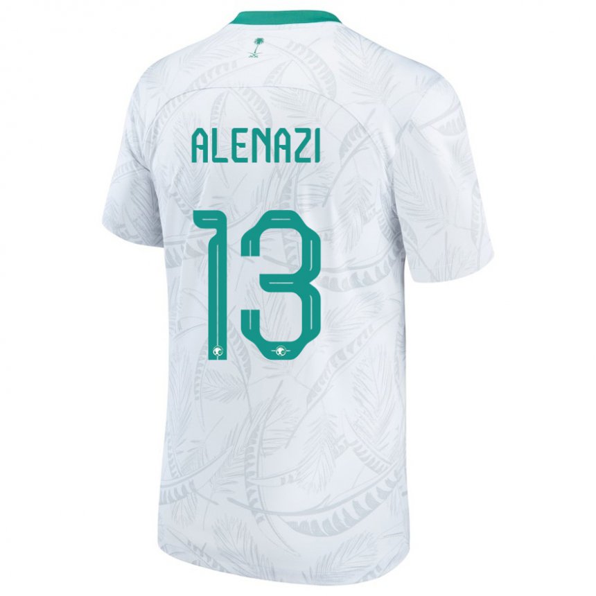 Damen Saudi-arabische Abdullah Alenazi #13 Weiß Heimtrikot Trikot 22-24 T-shirt